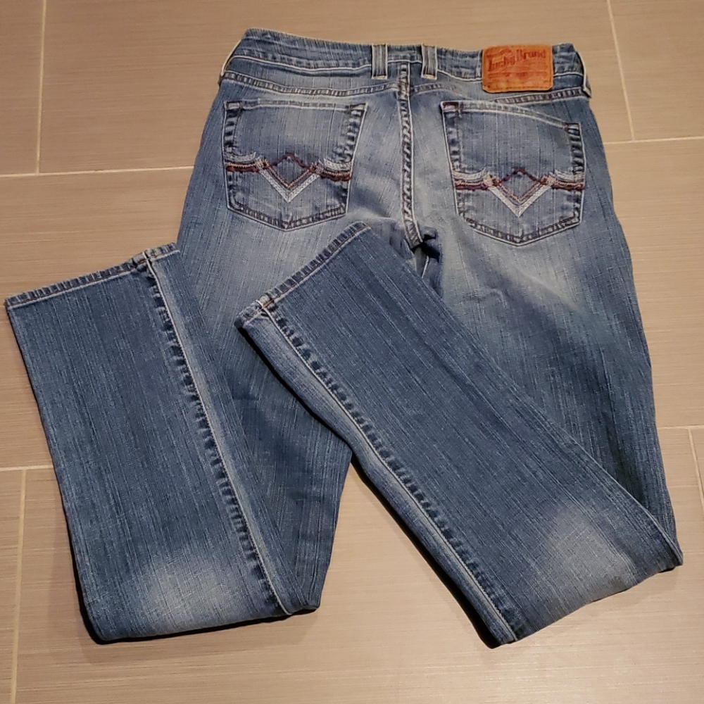 Lucky Brand Low Rise Light Wash Bootcut Jeans Whiskered Sz 26 - Picture 10 of 16